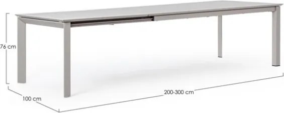 Tavolo Allungabile In Alluminio Per Esterni 110x200-300 Konnor Rastin Bizzotto