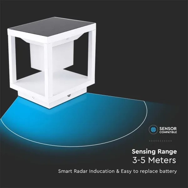 Luce solare a LED con sensore LED/2W/5,5V 3000K IP65 2600 mAh bianco