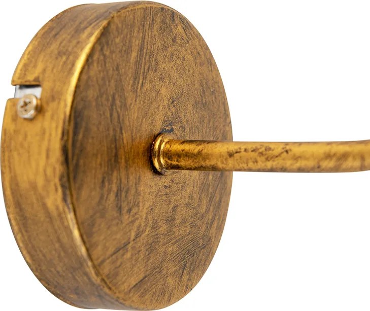 Lampada da parete vintage oro con paralume in velluto nero - Matt