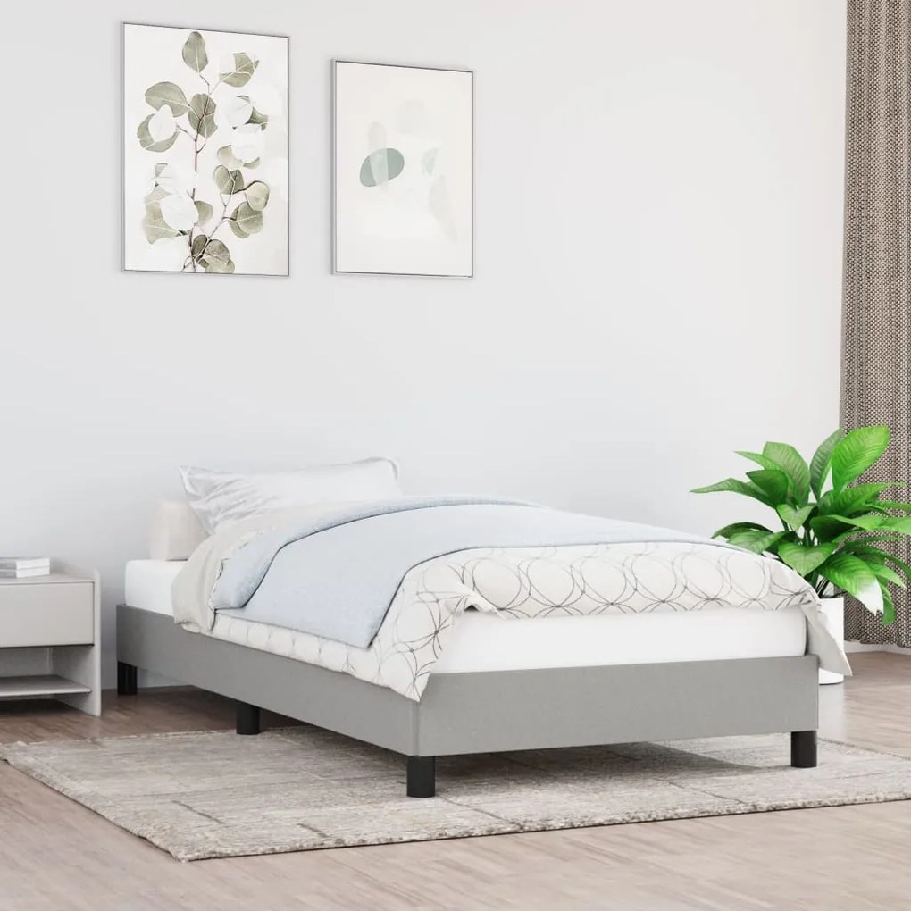Giroletto Senza Materasso Grigio Chiaro 90x190 Cm Tessuto /