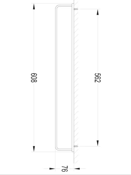 OMNIRES DA70216BL - Appendiabiti DARLING 61 cm nero opaco da parete