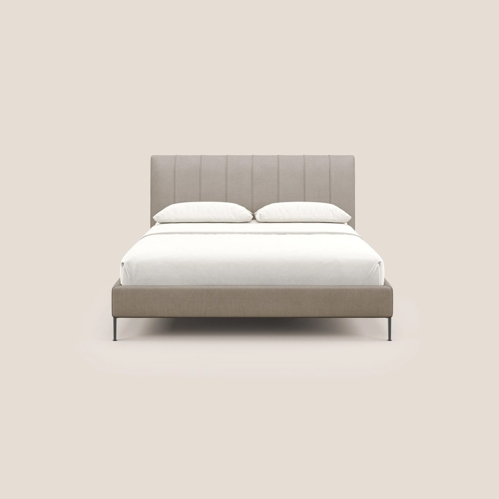 Calliope letto imbottito piedini alti completamente sfoderabile in tessuto smacchiabile T17
