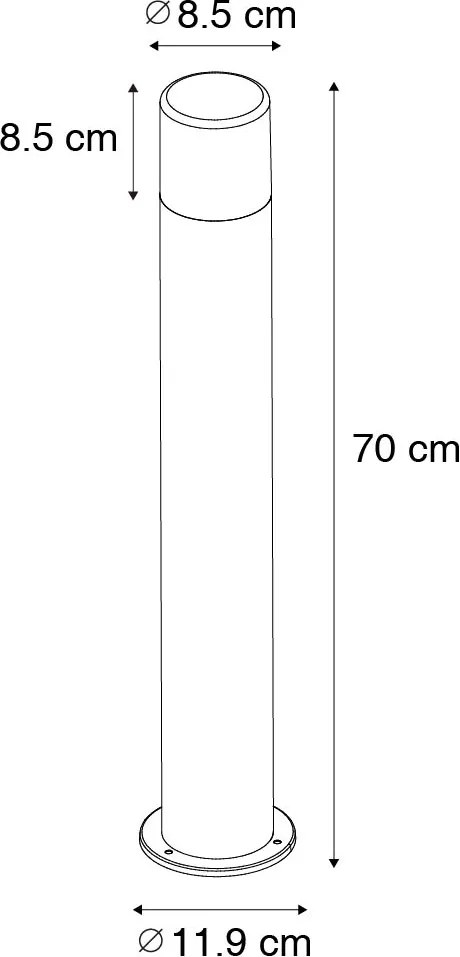 Lampada da esterno in piedi bianca con paralume opalino 70 cm - Odense