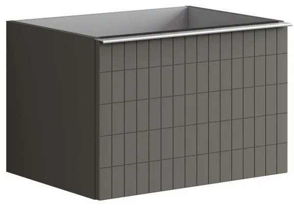 Mobile da bagno sospeso sotto lavabo L 60 x H 40 x P 45.5 cm grigio laccato opaco, 1 cassetto Pixel grid