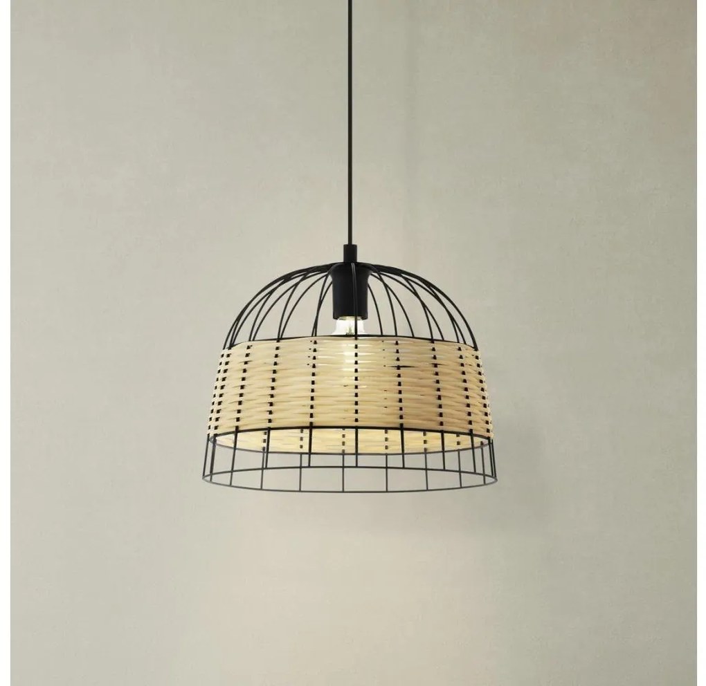 Eglo 55709 - Lampadario a sospensione con filo ANWICK 1xE27/40W/230V rattan