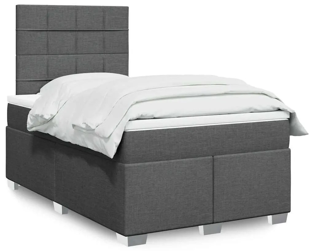 Giroletto A Molle Con Materasso Grigio Scuro 120x200 Cm Tessuto /