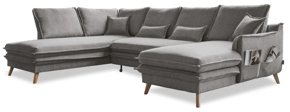 Divano letto angolare grigio (angolo sinistro/"U") Charming Charlie - Miuform