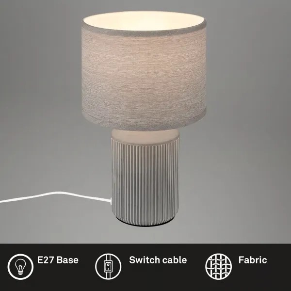 Brilo - Lampada da tavolo INO 1xE14/10W/230V grigia