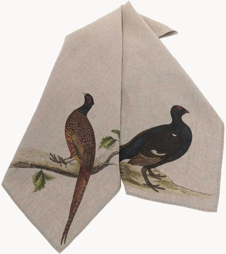 Set di 2 strofinacci in lino Forest Birds