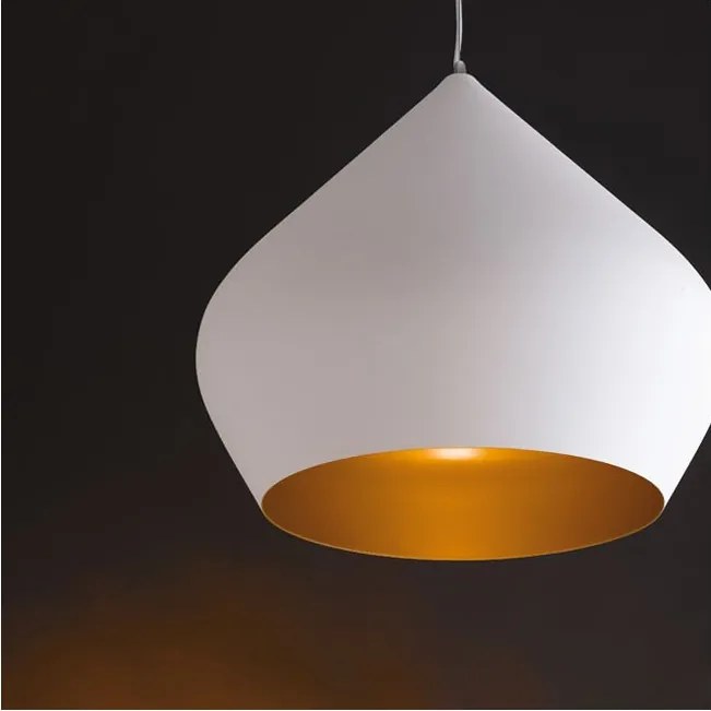 Lampadario Glamour Tholos trasparente paralume bianco E27 Ø52cm LUCE AMBIENTE DESIGN