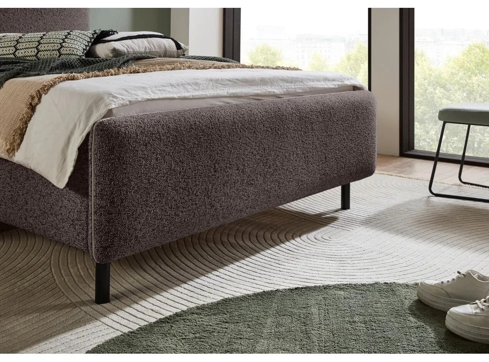 Letto matrimoniale imbottito color antracite rete non inclusa 160x200 cm Primo – Meise Möbel