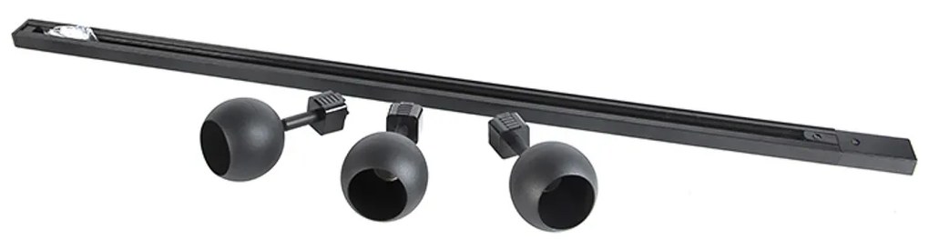 Sistema di illuminazione a binario moderno nero intelligente monofase con 3 Wifi GU10 - Iconic Gissi