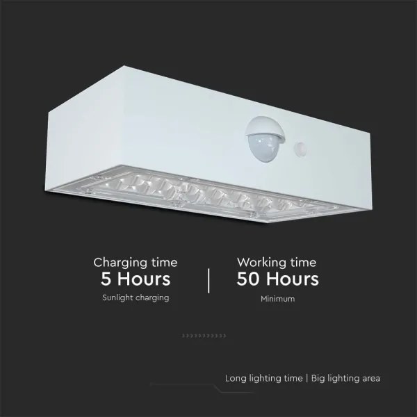 Applique a LED solare con sensore LED/3W/3,7V 3000K/4000K IP65 bianco