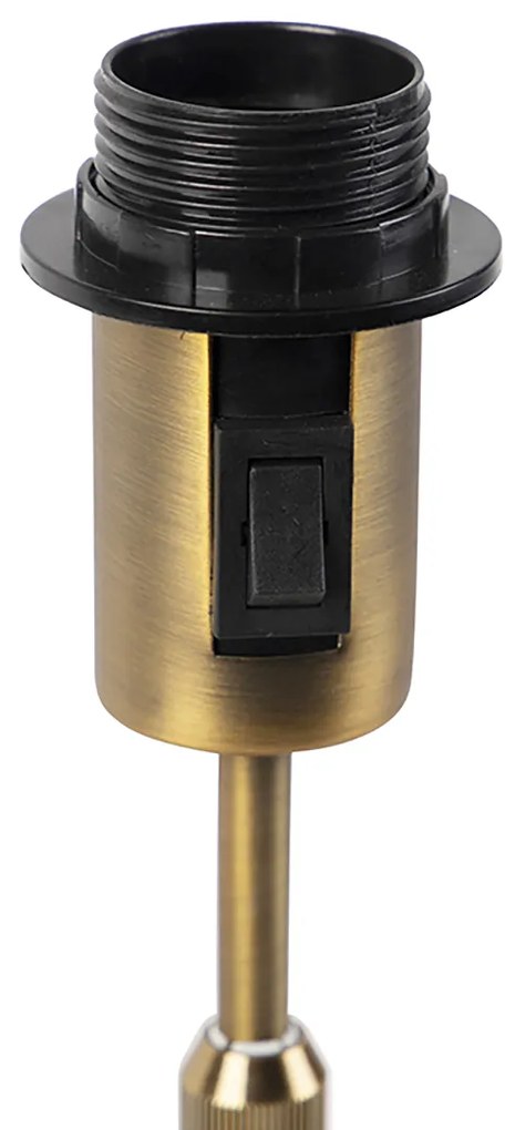 Lampada da tavolo bronzo con paralume ovale in velluto motivo a foglie 35cm - Parte