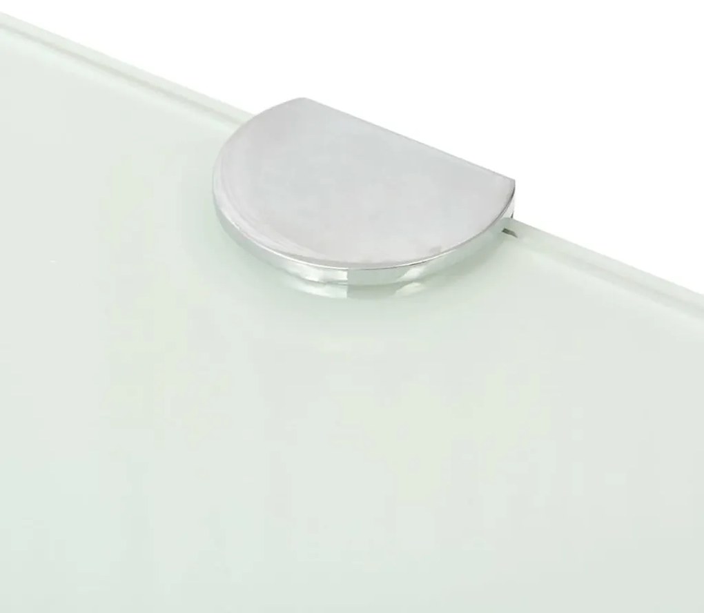 Scaffale angolare con supporto in cristallo vetro bianco 35x35 cm