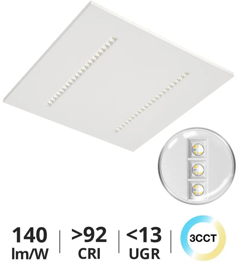 Pannello LED 60x60 28W, 36W, 42W, CCT, CRI92 con driver Philips Colore Bianco Variabile CCT, Potenza 28W