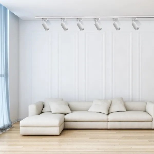 Faretto per sistema a binario PARIGI 6xGU10/10W/230V +2x1 m rotaia sistema