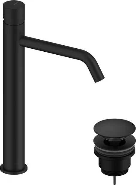 Rubinetto per lavabo collo alto Loop K nero SANYCCES con piletta