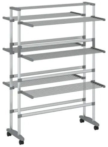 Stendibiancheria con Ruote 89x64x129 cm in Alluminio