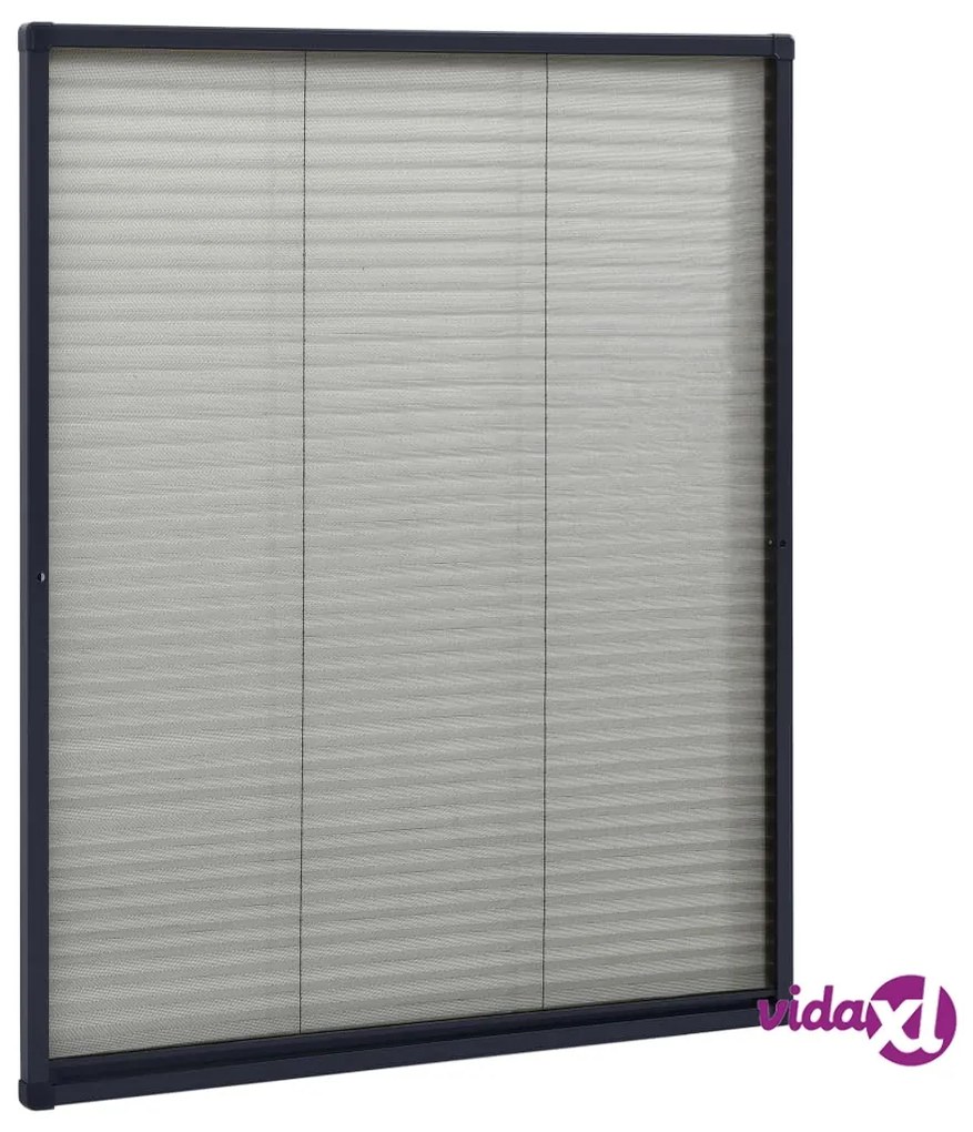 vidaXL Zanzariera Plissettata Finestre Alluminio Antracite 60x80 cm