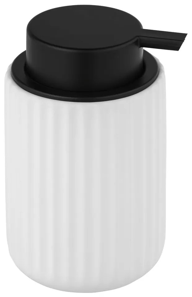 Distributore di sapone in ceramica bianca e nera Belluno - Wenko