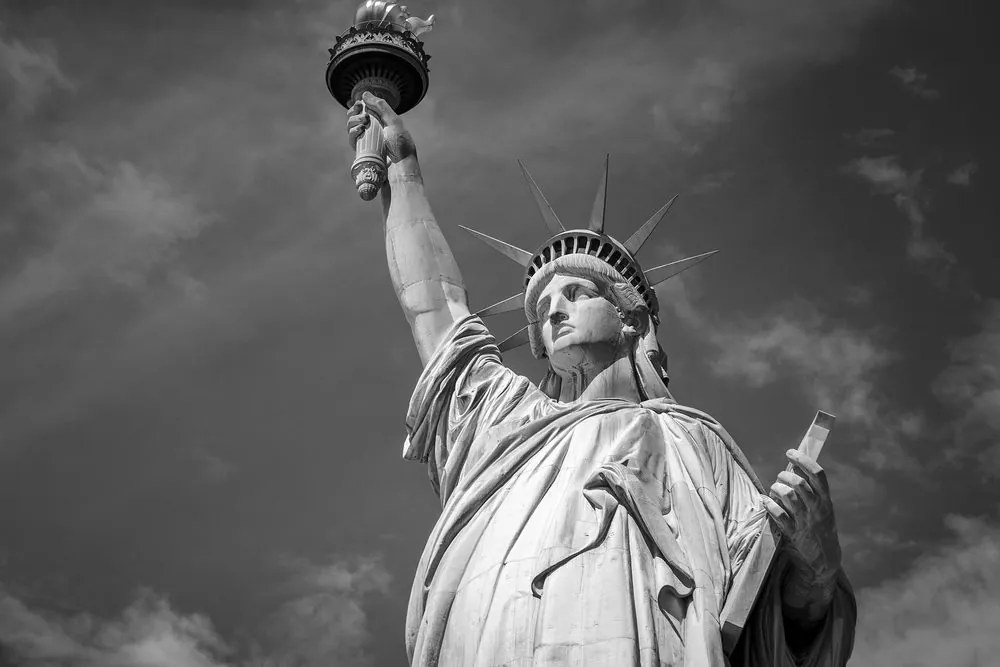 Stampa su tela – Statua della Libertà in bianco e nero