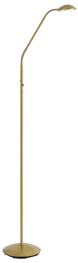 Lampada da terra moderna ottone con LED dimmerabile a 3 livelli ricaricabile - Waldorf