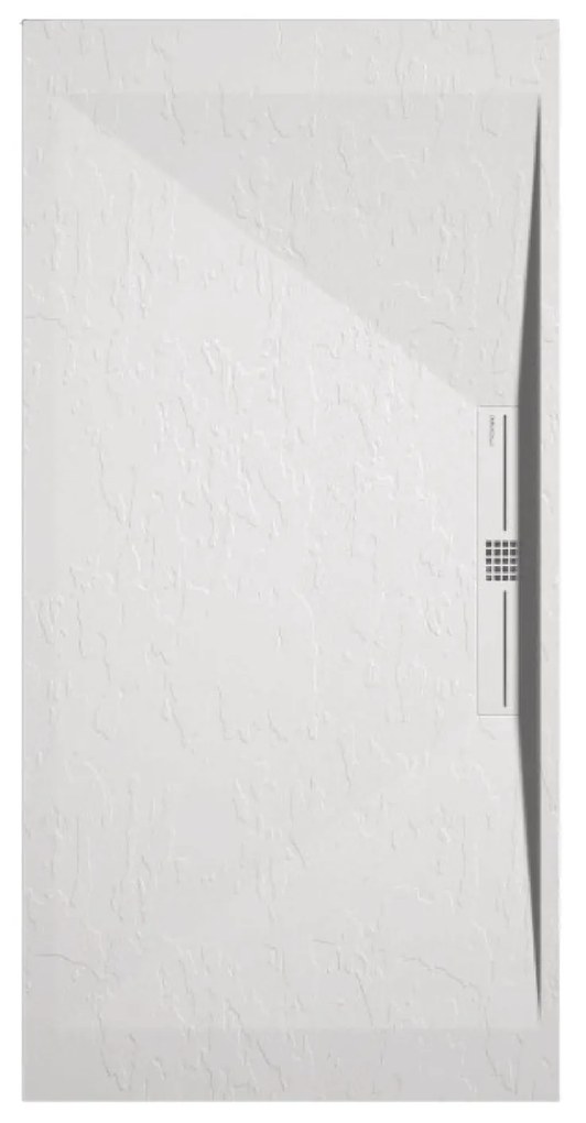 Piatto Doccia 80x160 Effetto Pietra Duplach "Side" Bianco