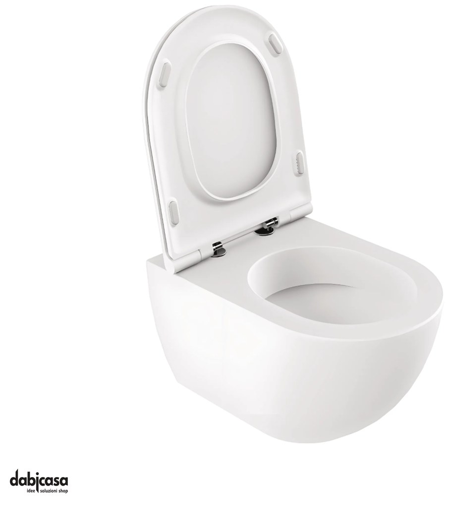 Azzurra Ceramica "Comoda" Wc Sospeso In Ceramica Finitura Bianco Opaco Senza Brida