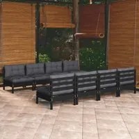 Set Divani da Giardino 9 pz con Cuscini Legno Massello di Pino cod mxl 38654