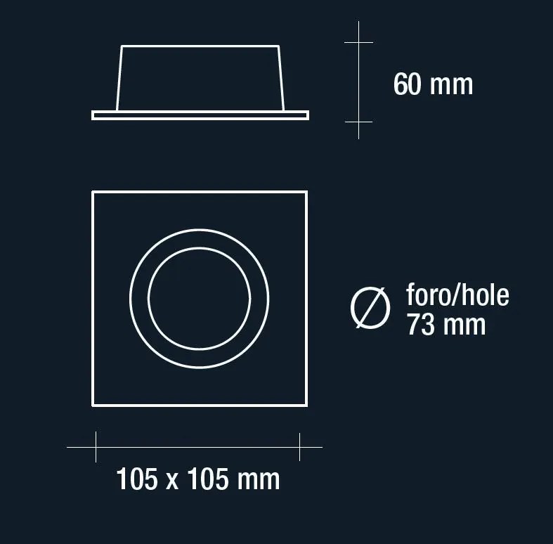 Vivida faretto quadro bianco orientabile 10w 700lm