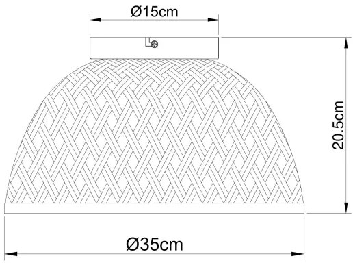 Globo 15767D - Lampadario a plafone COLLY 1xE27/15W/230V bambù