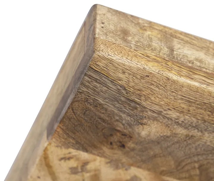 Faretto industriale grigio scuro con legno di mango 3 luci - Mangoes