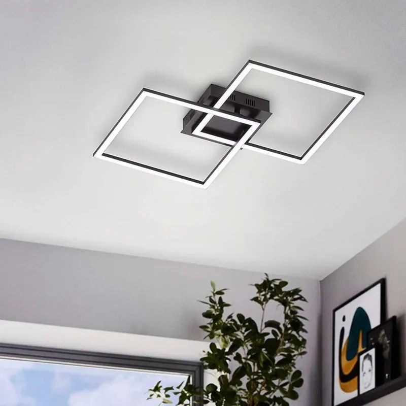Plafoniera LED design Palmaves 1, nero41.5 cm, 300 lumen EGLO