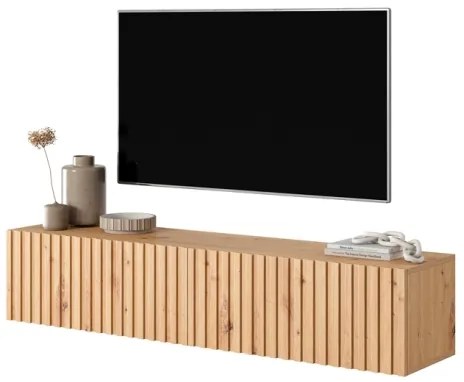 Mobile TV Sospeso Listellato 140 Cm 2 Ante Rovere Astra
