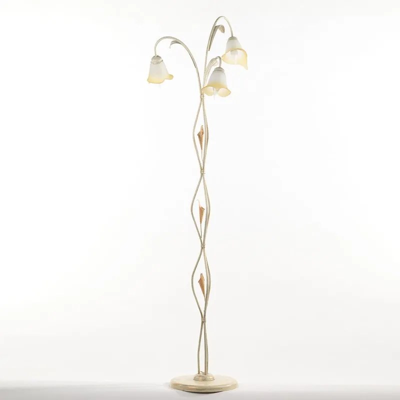 Lampada da terra Lucrezia avorio, H 165 cm, E14 3xMAX12W