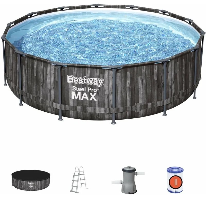 Bestway - Piscina con struttura rotonda Steel Pro max 427x107 cm 5614Z