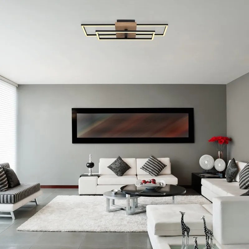 Plafoniera LED moderno Kendra, nero GLOBO