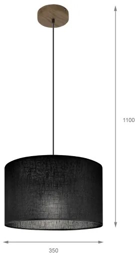Brilagi - LED Lampadario a cavo ANTHONY 1xE27/60W/230V rovere/noce/nero