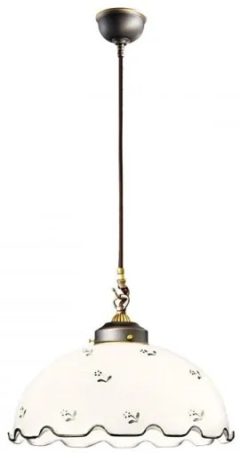 Vetro di ricambio per lampadario NONNA E27 diametro 36 cm bianco/verde