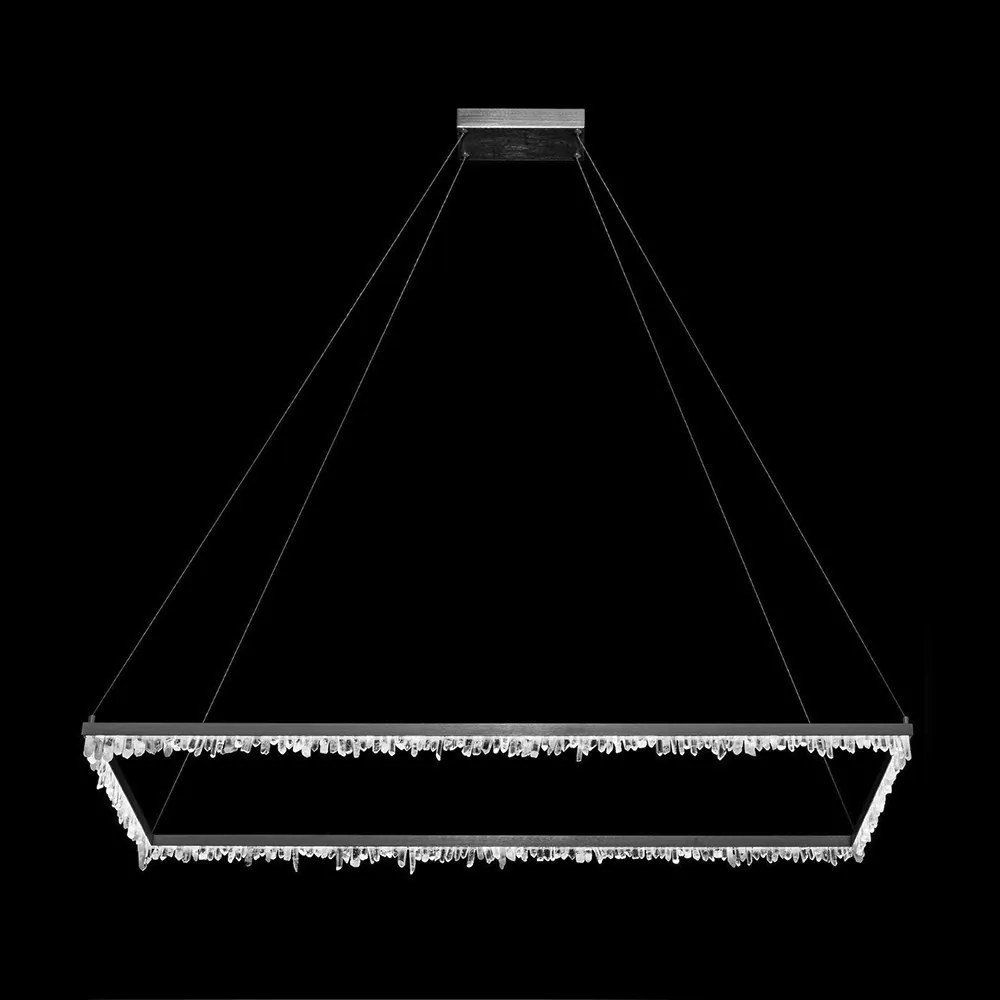 Lampadario Moderno Quartz Halo Metallo Nichel Satinato Cristallo Led 40W