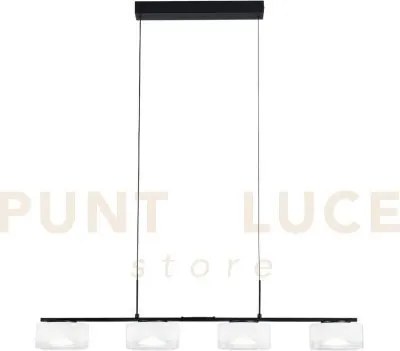 Lampadario a sospensione led emily bianca quattro pendenti in vetro...
