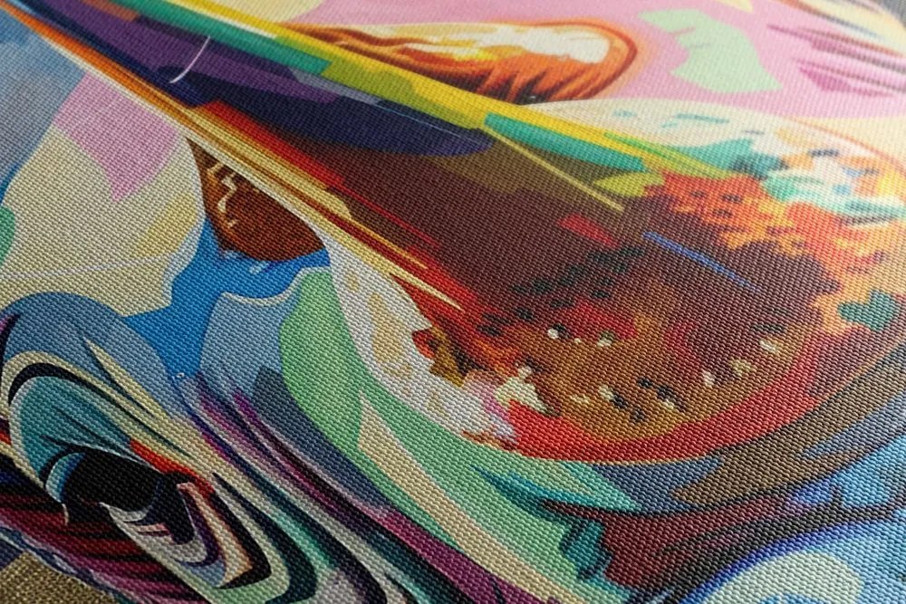 Quadro su tela – Rinoceronte con imitazione di pittura
