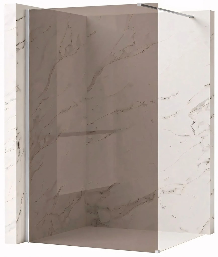 Parete doccia Rea Flexi Brown / Chrome 100