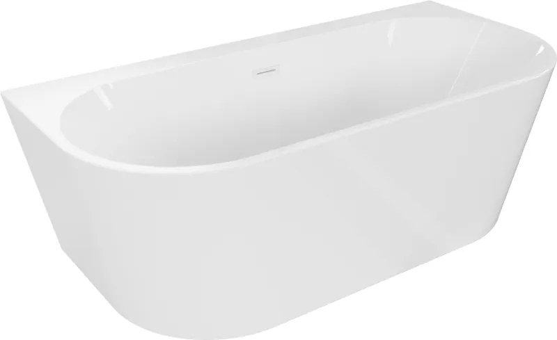 Mexen Oval+ vasca da bagno freestanding a parete 170 x 80 cm, bianca, troppopieno bianco - 52681708000-20