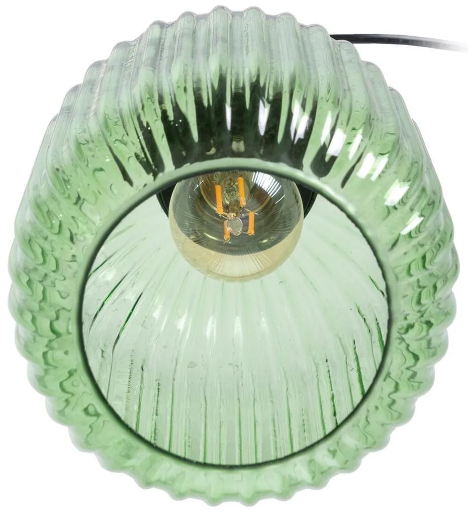Lampadario Cristallo Metallo Verde 14 x 14 x 32 cm