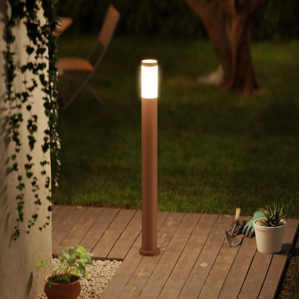 Paletto da Giardino 100cm, CORTEN, IK06, IP54, base E27 Dimensione Altezza: 100 cm