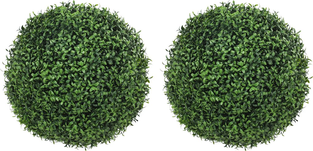 Topiarie Sfere di Pianta Artificiale di Bosso Ø42 cm con 682 Foglie Resistente UV Verde...