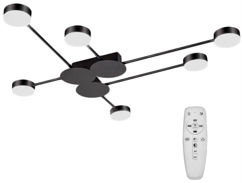 LAMPADA DA SOFFITTO 6 PUNTI LUCE BLACK LED APP521-6C