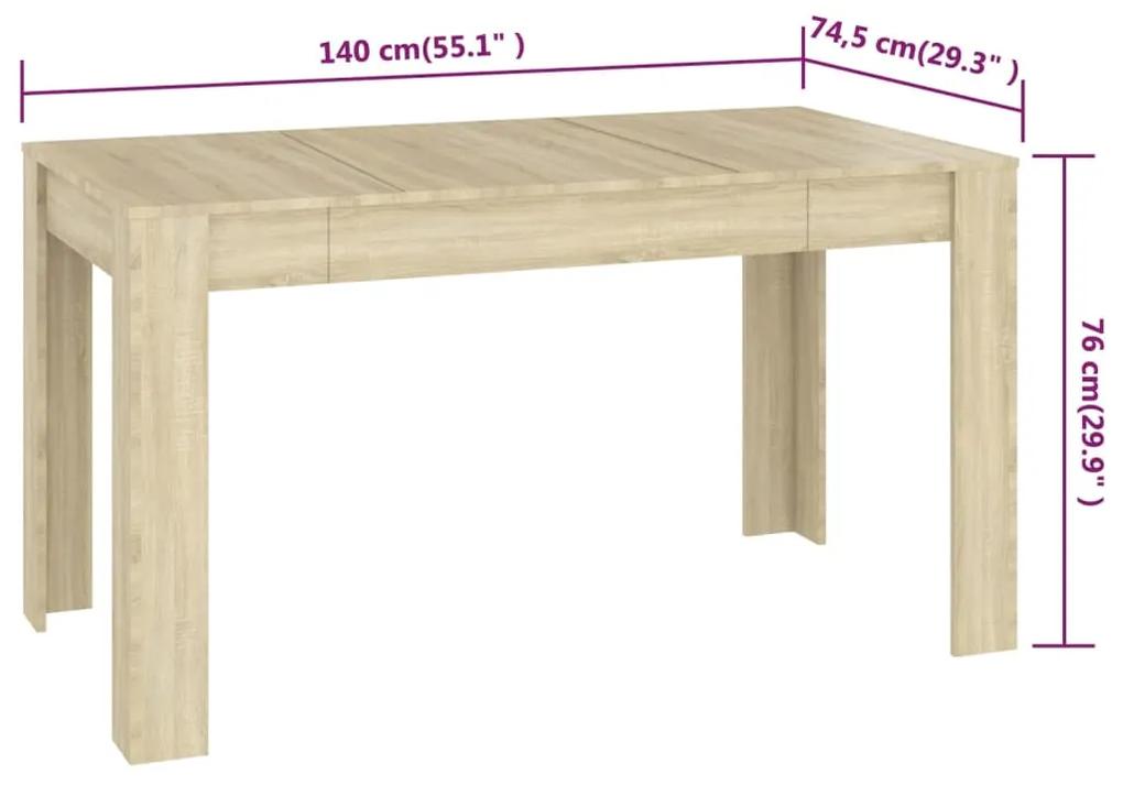 Tavolo da Pranzo Rovere Sonoma 140x74,5x76 cm Legno Multistrato